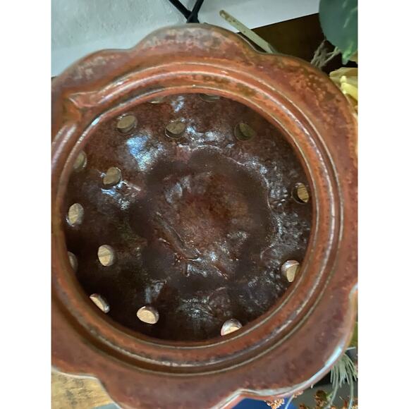 Vintage Pumpkin‎ Flameless Ceramic Illuminations Luminary Pumpkin Rust Metallic - Picture 10 of 10